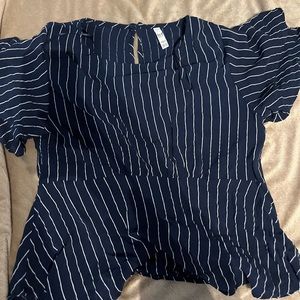 zara striped blouse
